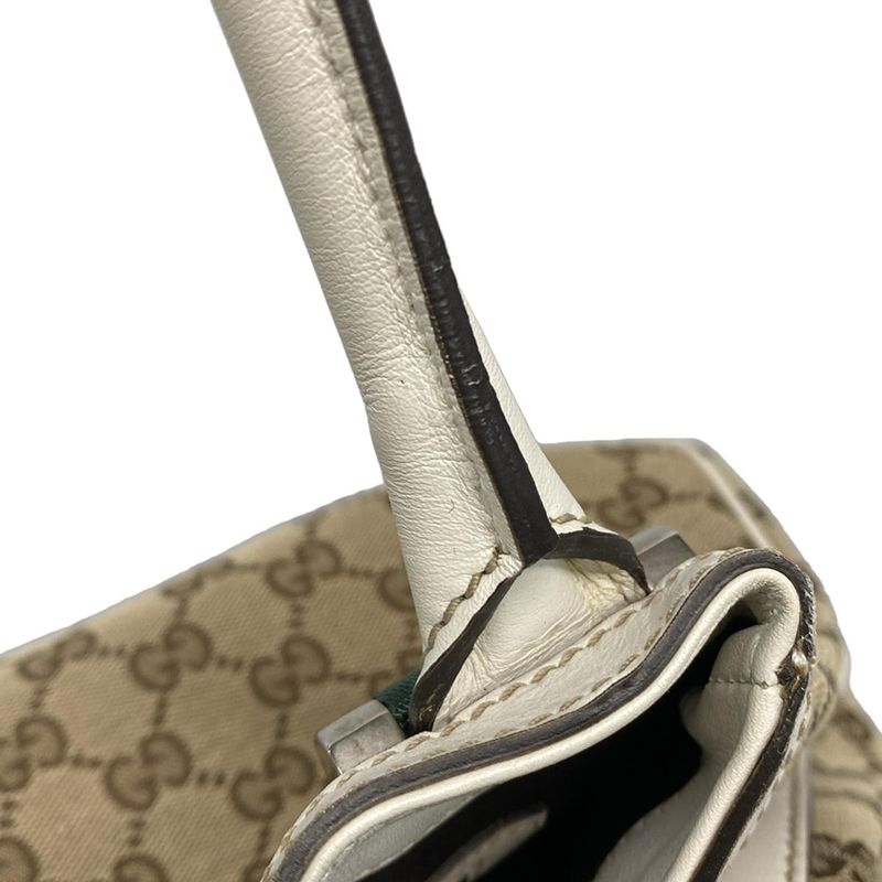 Gucci Tote Bag Matchball/gg Pattern 232971 Beige/brown/white Leather