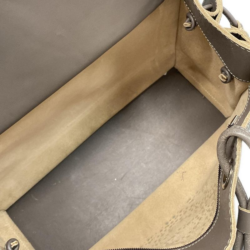 Loewe Tote Bag Shopper Tote Gray Perforated Leather