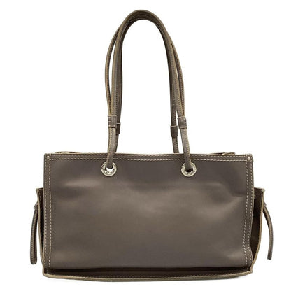 Loewe Tote Bag Shopper Tote Gray Perforated Leather