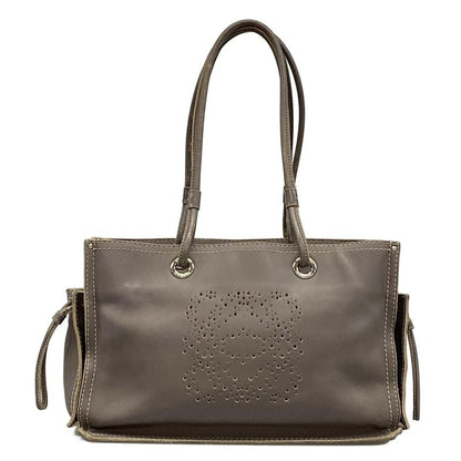 Loewe Tote Bag Shopper Tote Gray Perforated Leather