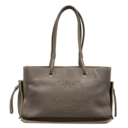 Loewe Tote Bag Shopper Tote Gray Perforated Leather