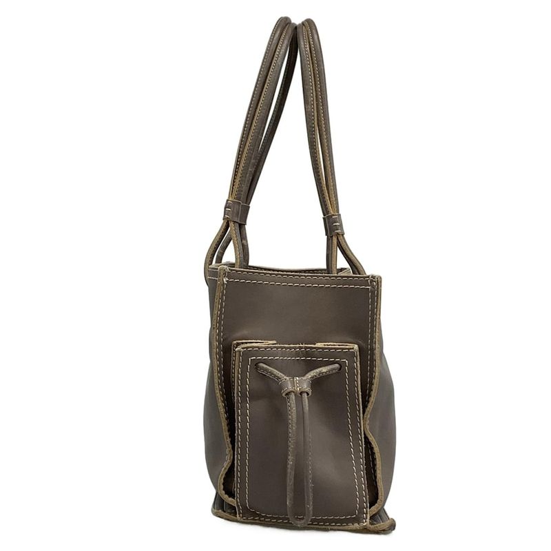 Loewe Tote Bag Shopper Tote Gray Perforated Leather