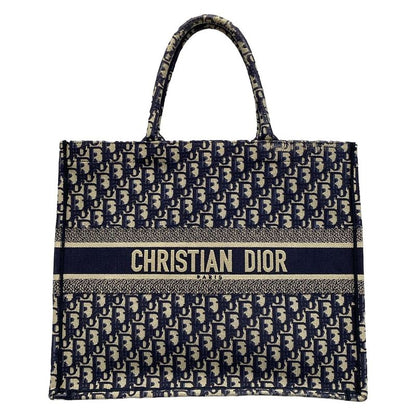 Dior/christian Dior Tote Bag Book Tote Large Bag Ivory X Navy