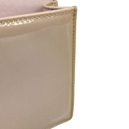 Dior/christian Dior Wallet Lady Dior Pouch Pink Beige Chain Wallet Leather