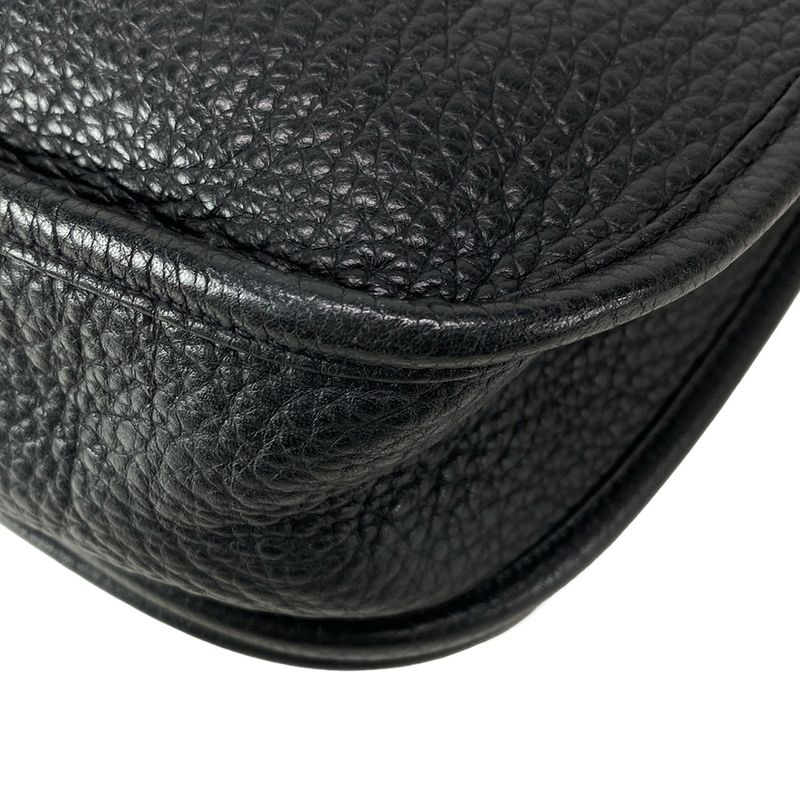 Hermes Shoulder Bag Evelyn 3 III PM Black Silver Hardware