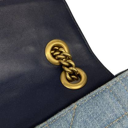 Gucci Shoulder Bag GG Marmont Quilted Small Shoulder Bag 443497 Blue Chain