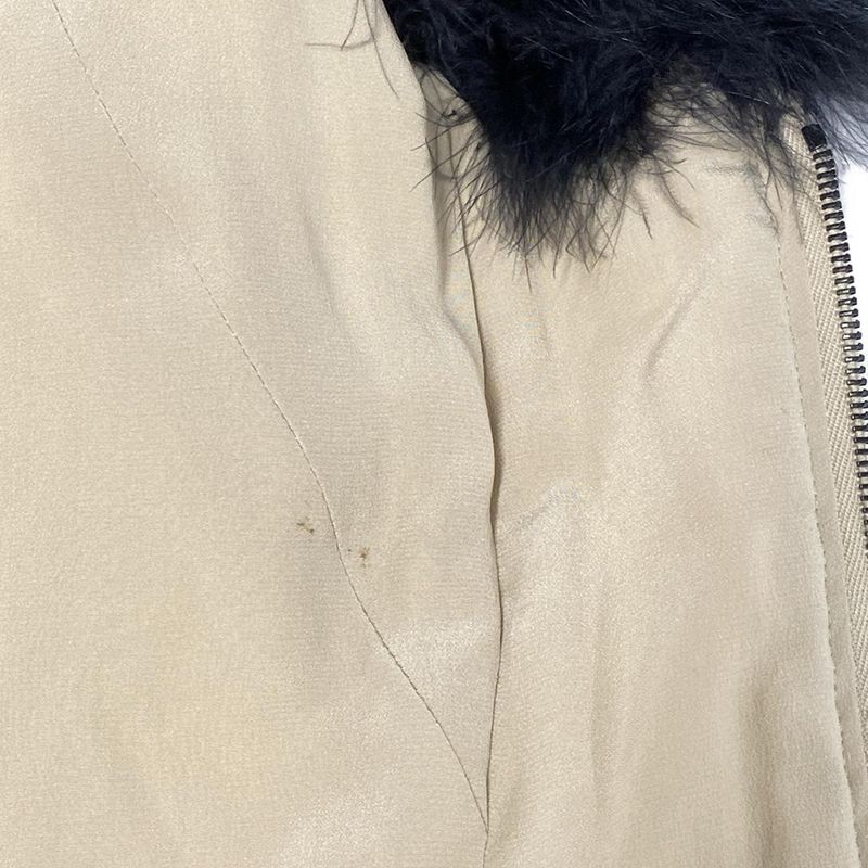 Chanel Coat Size 40 M Women - P16680 Ivory And Black Long Length/fur/zip