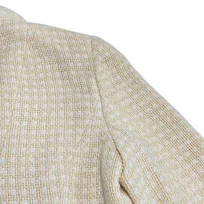Chanel Jacket Size 38 M Women - P14905 Ivory And Beige Long Sleeves / Checkered