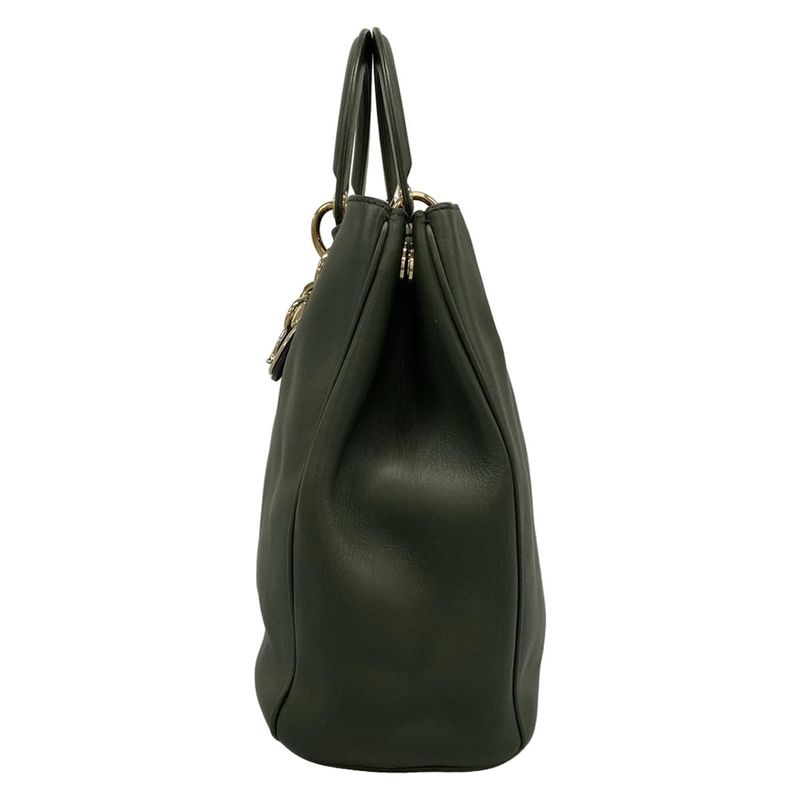 Dior/christian Dior Tote Bag Diorissimo Green Leather