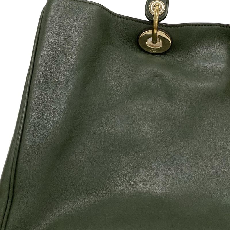 Dior/christian Dior Tote Bag Diorissimo Green Leather