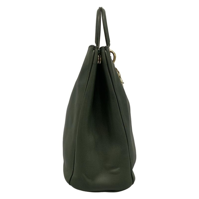 Dior/christian Dior Tote Bag Diorissimo Green Leather