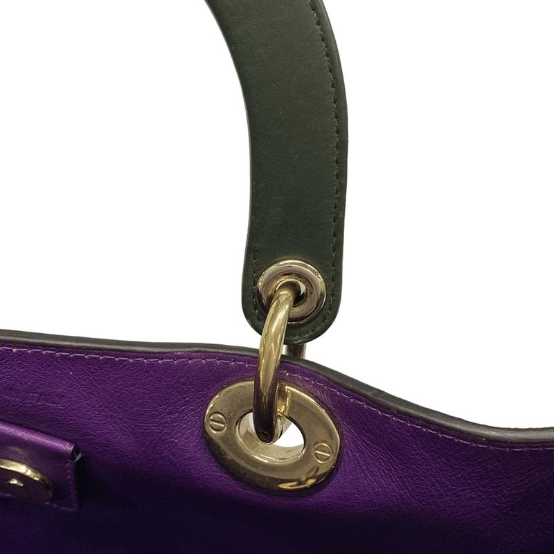 Dior/christian Dior Tote Bag Diorissimo Green Leather