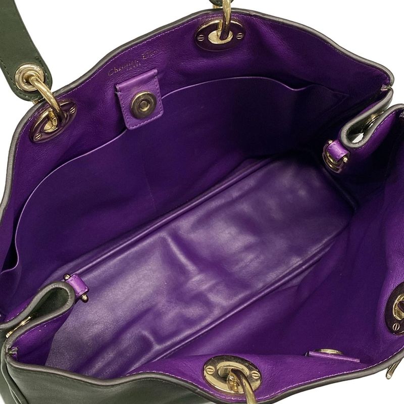 Dior/christian Dior Tote Bag Diorissimo Green Leather