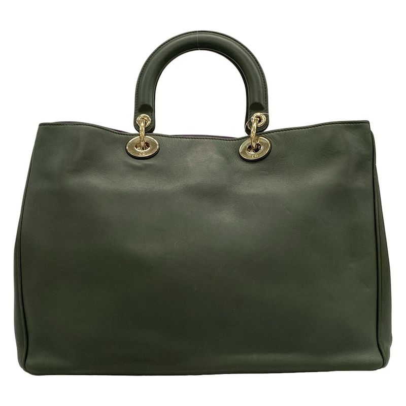 Dior/christian Dior Tote Bag Diorissimo Green Leather