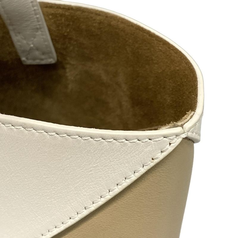 Loewe Tote Bag Puzzle Fold Tote Medium Beige And White Folding / Bicolor