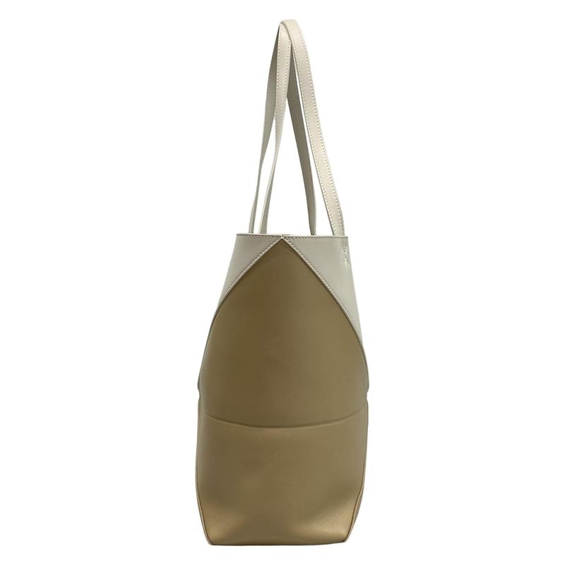 Loewe Tote Bag Puzzle Fold Tote Medium Beige And White Folding / Bicolor