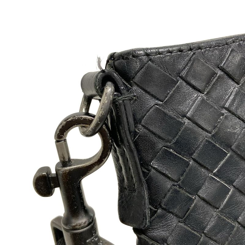 Bottega Veneta Shoulder Bag Intrecciato Black Leather