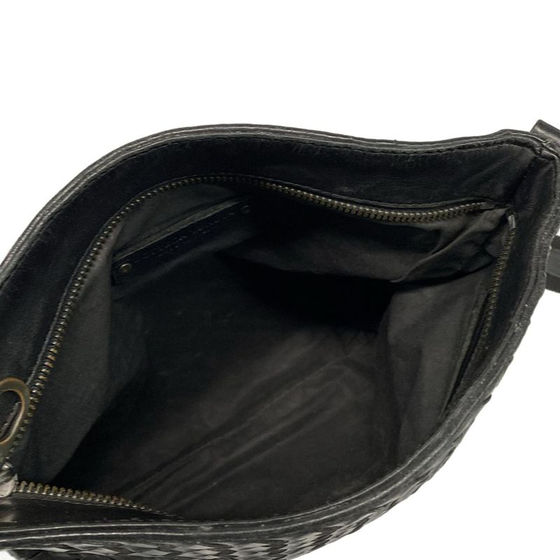 Bottega Veneta Shoulder Bag Intrecciato Black Leather