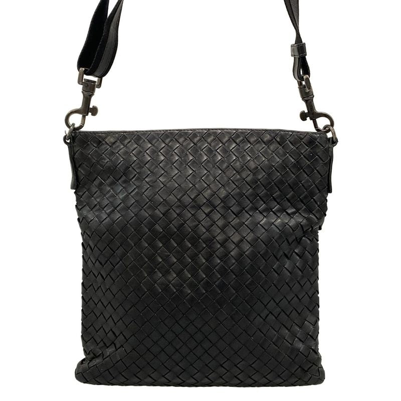 Bottega Veneta Shoulder Bag Intrecciato Black Leather