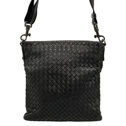 Bottega Veneta Shoulder Bag Intrecciato Black Leather