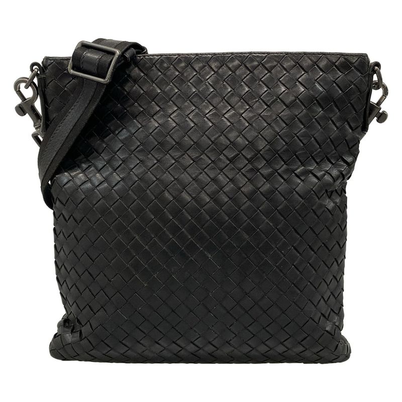 Bottega Veneta Shoulder Bag Intrecciato Black Leather