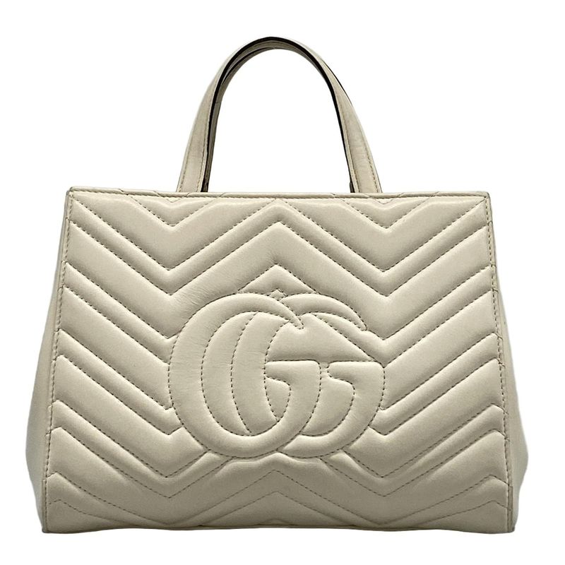 Gucci Handbag GG Marmont 448054 Ivory Leather