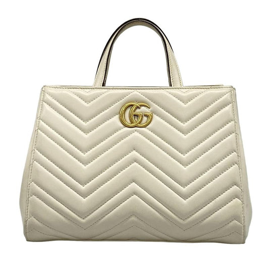 Gucci Handbag GG Marmont 448054 Ivory Leather