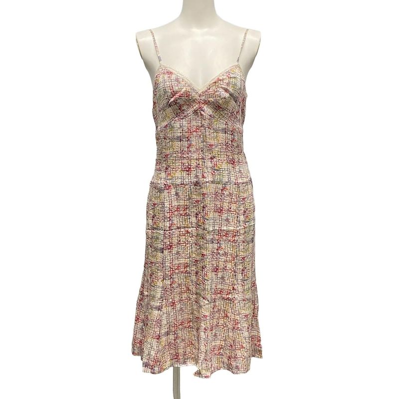 Chanel Dress Size 38 M Women - P24924 Light Pink X Light Gray X Multi