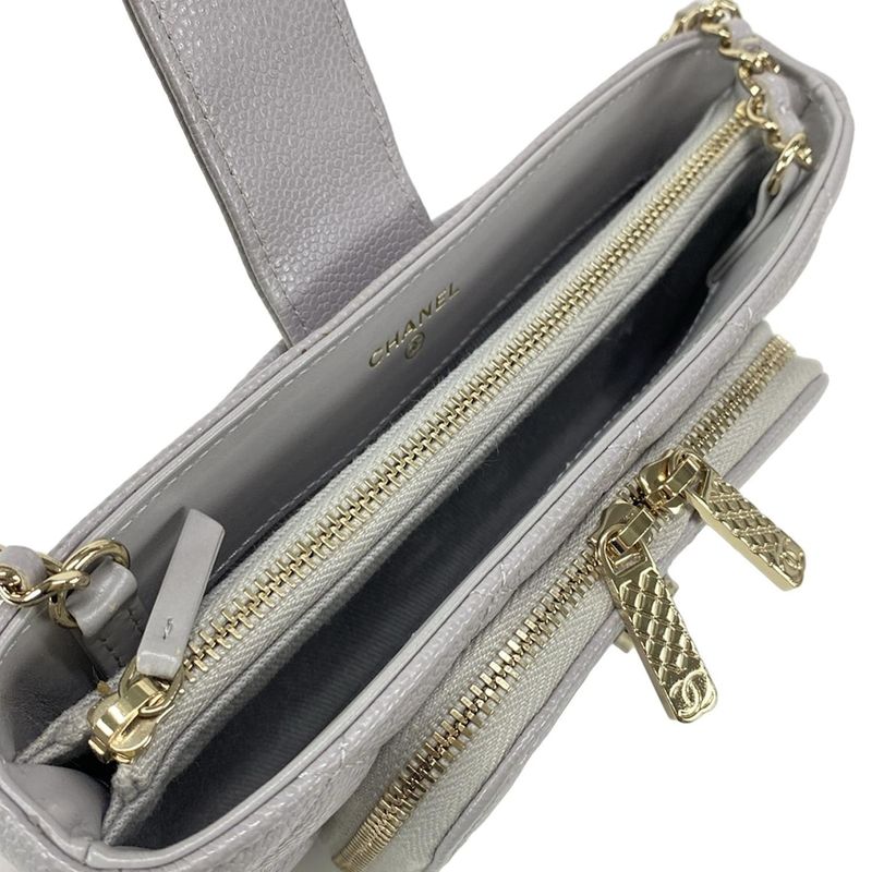 Chanel Wallet Matelasse Ap2916 Light Gray Chain Wallet/gold Hardware / Phone