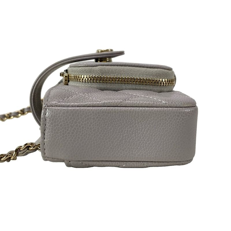 Chanel Wallet Matelasse Ap2916 Light Gray Chain Wallet/gold Hardware / Phone