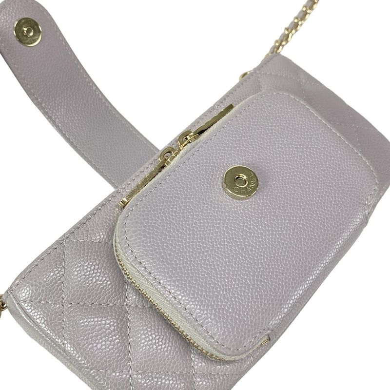 Chanel Wallet Matelasse Ap2916 Light Gray Chain Wallet/gold Hardware / Phone