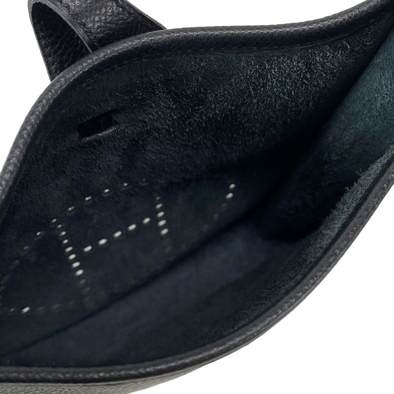 Hermes Shoulder Bag Evelyn TPM Black Silver Hardware