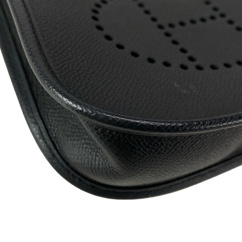 Hermes Shoulder Bag Evelyn TPM Black Silver Hardware