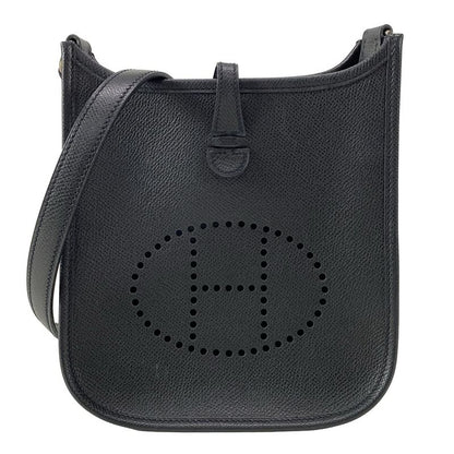 Hermes Shoulder Bag Evelyn TPM Black Silver Hardware