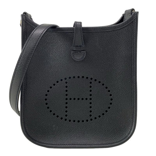 Hermes Shoulder Bag Evelyn TPM Black Silver Hardware