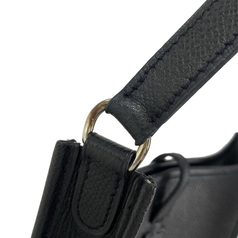 Hermes Shoulder Bag Evelyn TPM Black Silver Hardware