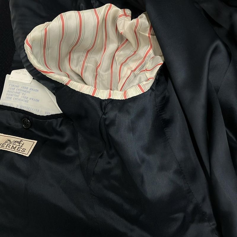 Hermes Jacket Size 50 XL Men - G9105 Dark Navy Long Sleeves / Winter Wool