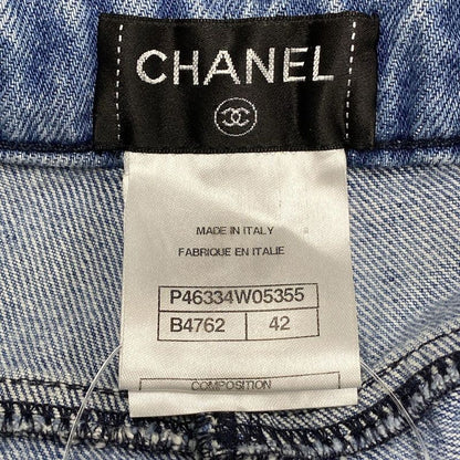 Chanel Jeans Size 42 L Women's P46334 Blue X Dark Green X Multi Checked