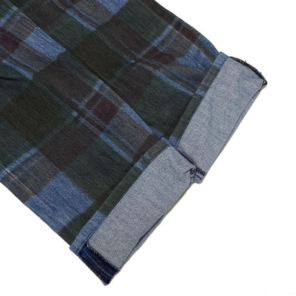 Chanel Jeans Size 42 L Women's P46334 Blue X Dark Green X Multi Checked