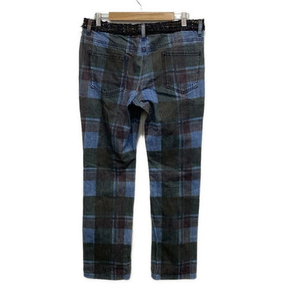 Chanel Jeans Size 42 L Women's P46334 Blue X Dark Green X Multi Checked