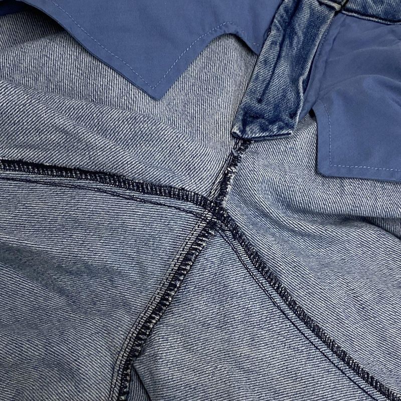 Chanel Jeans Size 42 L Women's P46334 Blue X Dark Green X Multi Checked