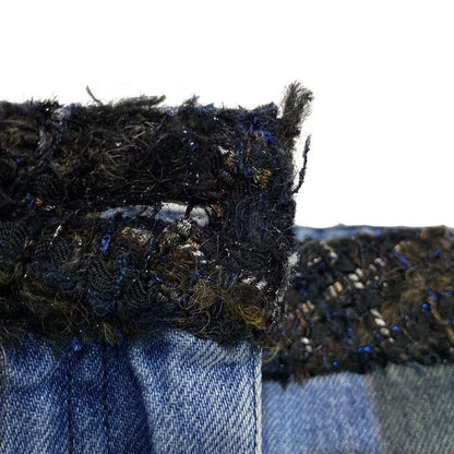 Chanel Jeans Size 42 L Women's P46334 Blue X Dark Green X Multi Checked