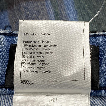 Chanel Jeans Size 42 L Women's P46334 Blue X Dark Green X Multi Checked