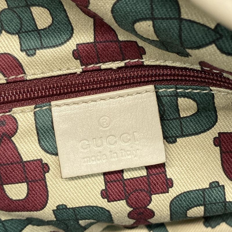 Gucci Tote Bag Abby Stripe Line 130736 Gray Beige Leather