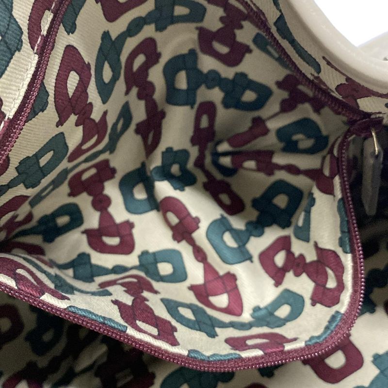 Gucci Tote Bag Abby Stripe Line 130736 Gray Beige Leather