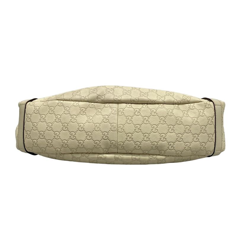 Gucci Tote Bag Abby Stripe Line 130736 Gray Beige Leather