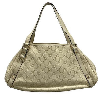 Gucci Tote Bag Abby Stripe Line 130736 Gray Beige Leather