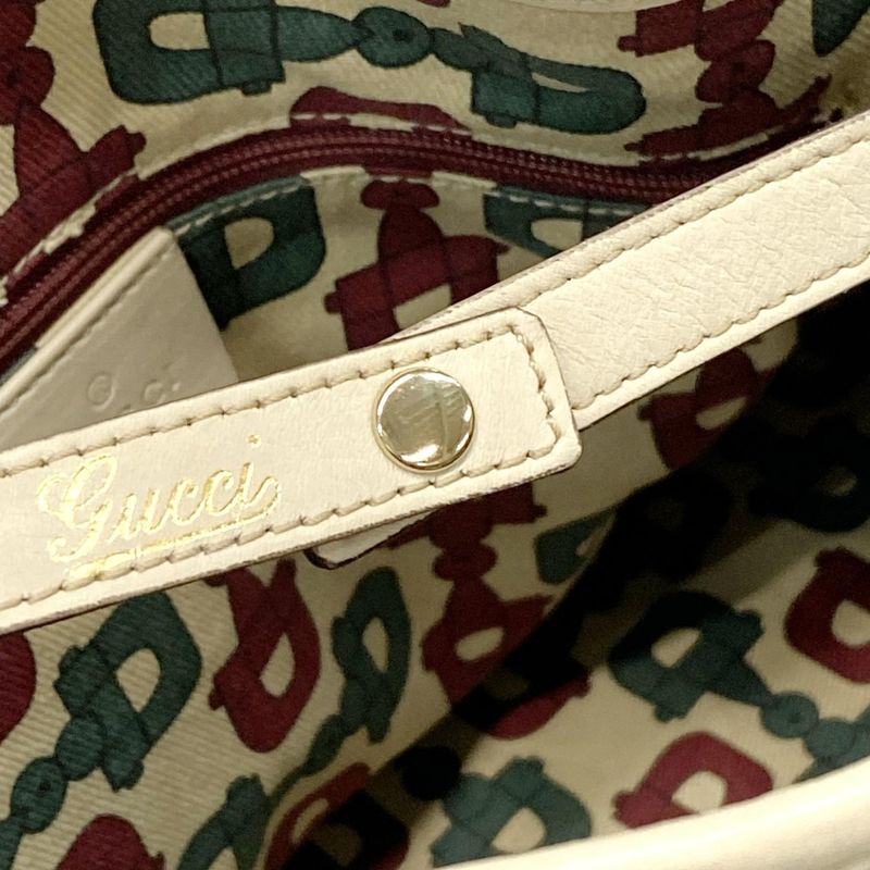 Gucci Tote Bag Abby Stripe Line 130736 Gray Beige Leather