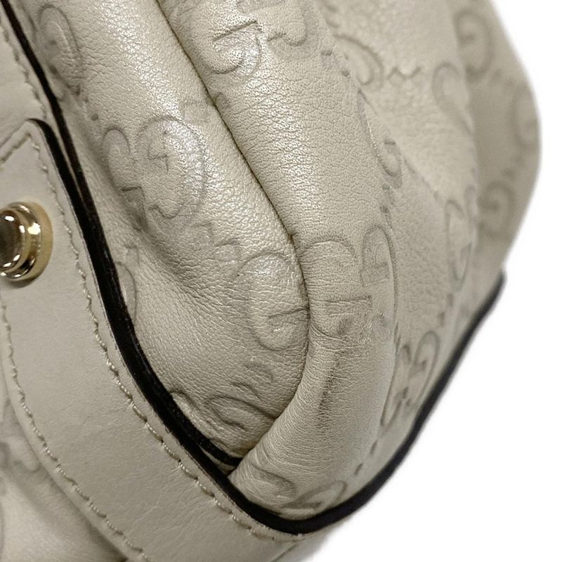 Gucci Tote Bag Abby Stripe Line 130736 Gray Beige Leather