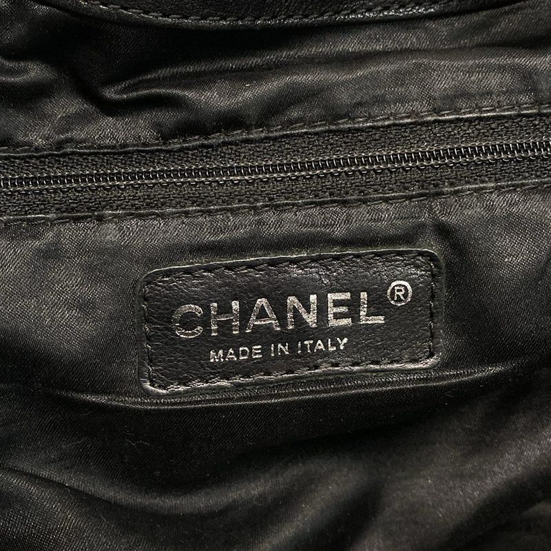 Chanel Tote Bag Coco Cabas Su PM Black Silver Hardware / Chain Shoulder Leather